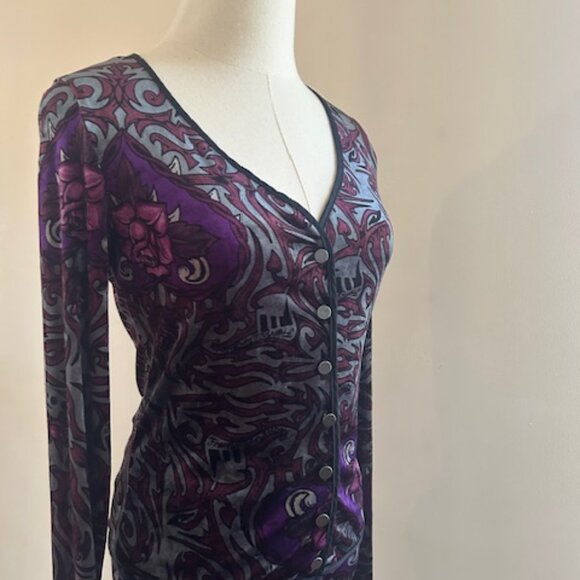 Vintage Velvet Frankie loves Johnny Betsey Johnson New York Cardigan/Pants Set - Picture 4 of 11